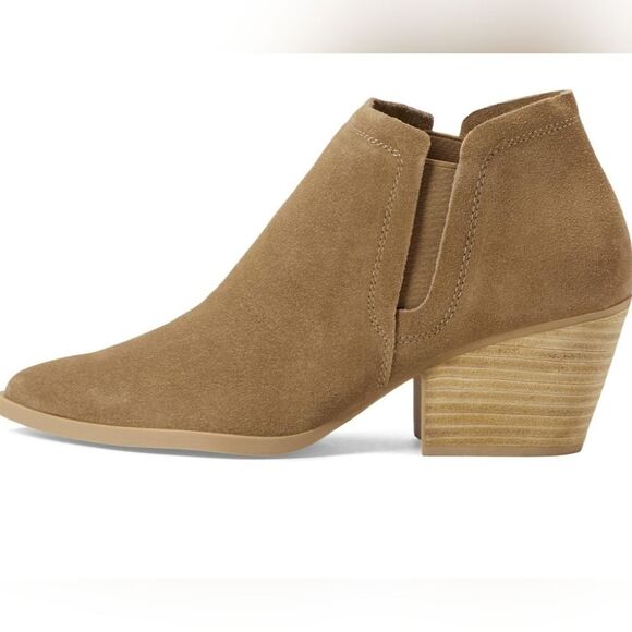 NEW Dolce Vita Booties Women's Size 8 Tan Brown Suede Ankle Boots Slip-On - Picture 2 of 12